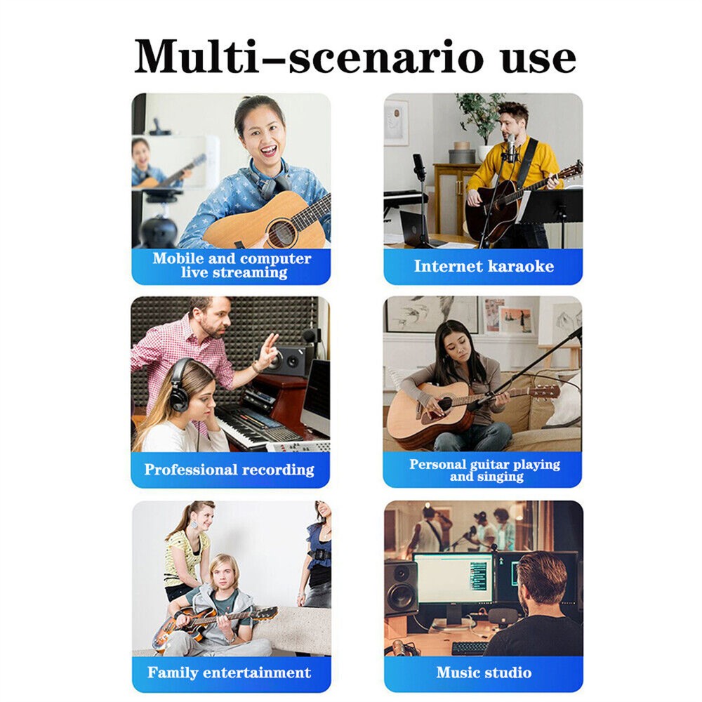 USB Audio Interface Professional Sound Card for Studio Singing Recording