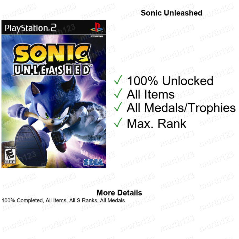 Sonic Heroes Mega Collection PLUS Shadow Riders Unleashed PS2 Memory Card Save