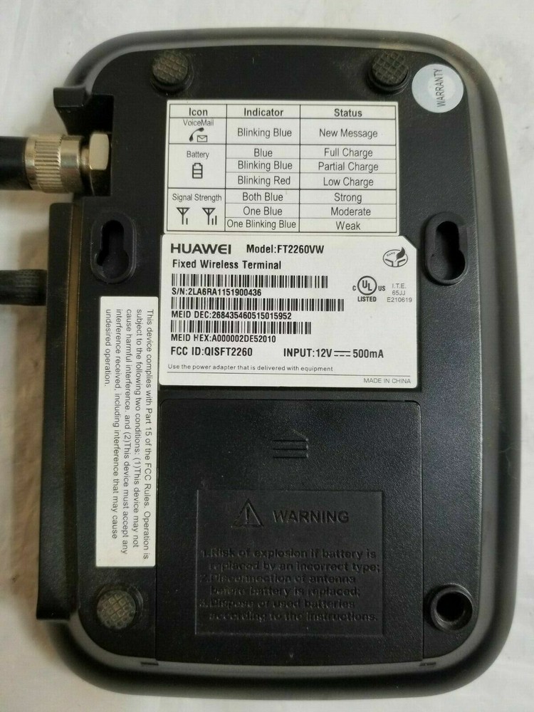 VERIZON Fixed Wireless Terminal Model FT2260VW w Adapter WORKING