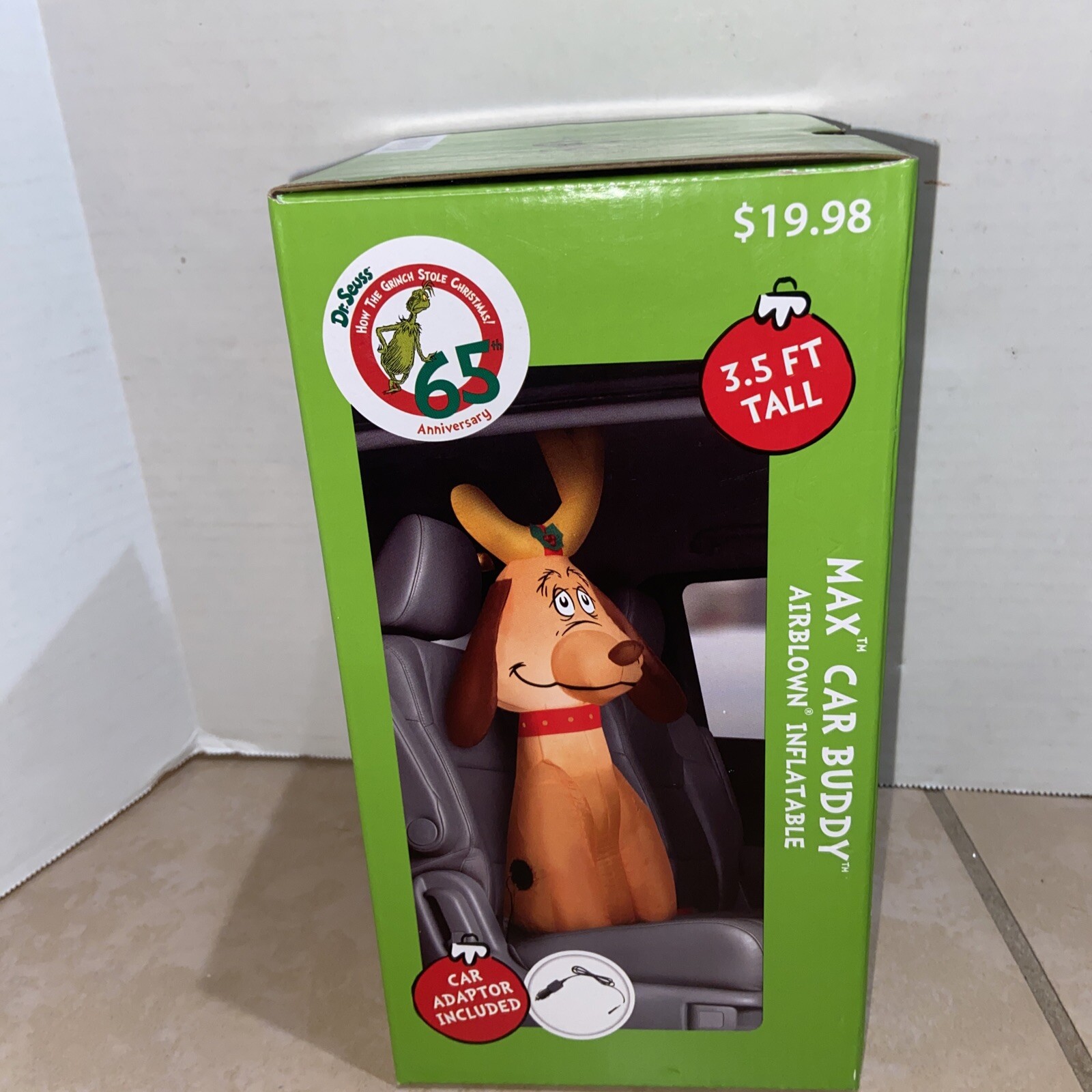 MAX CAR BUDDY AIRBLOWN INFLATABLE 3.5 FT. TALL 65TH ANNIVERSARY New Grinch Auto