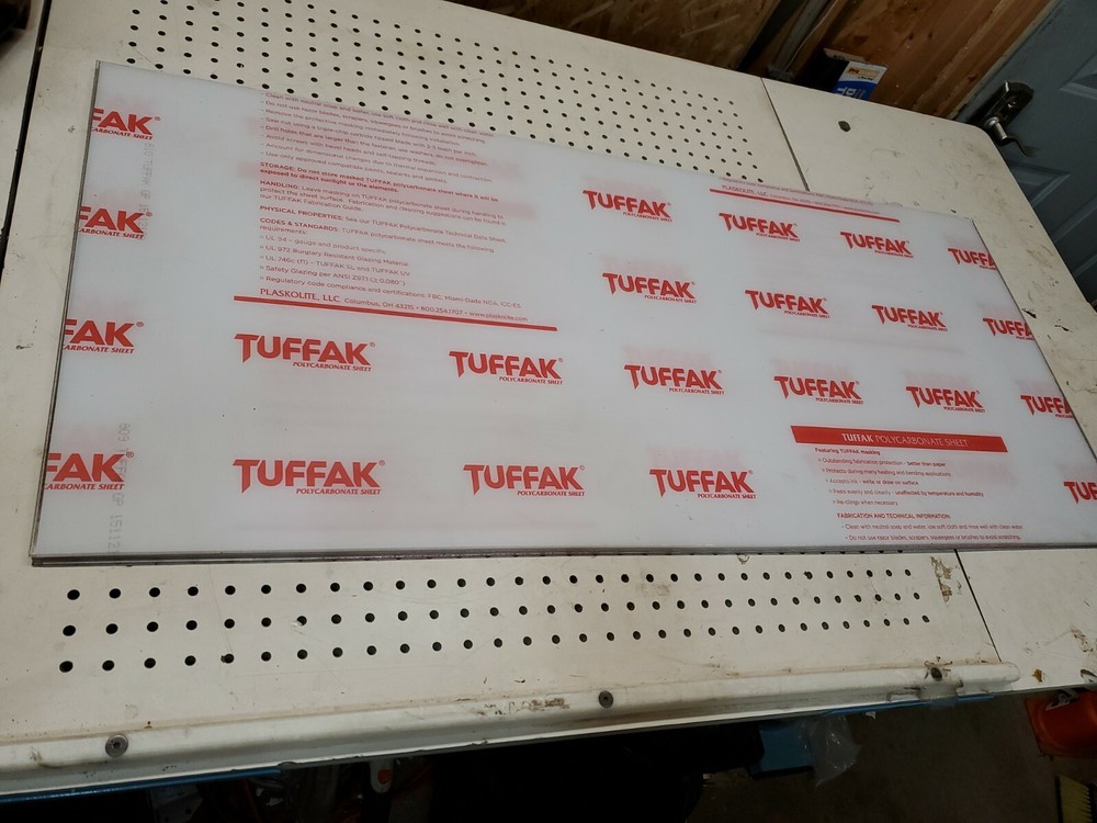 TUFFAK POLYCARBONATE SHEET 20"X48"X1/8" (4 sheets)