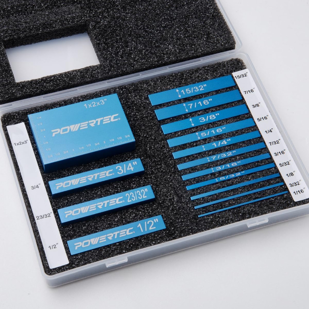 Setup Blocks Height Gauge 15Pc Set, Router Table Setup Bars W/Universal 5-In-1 M