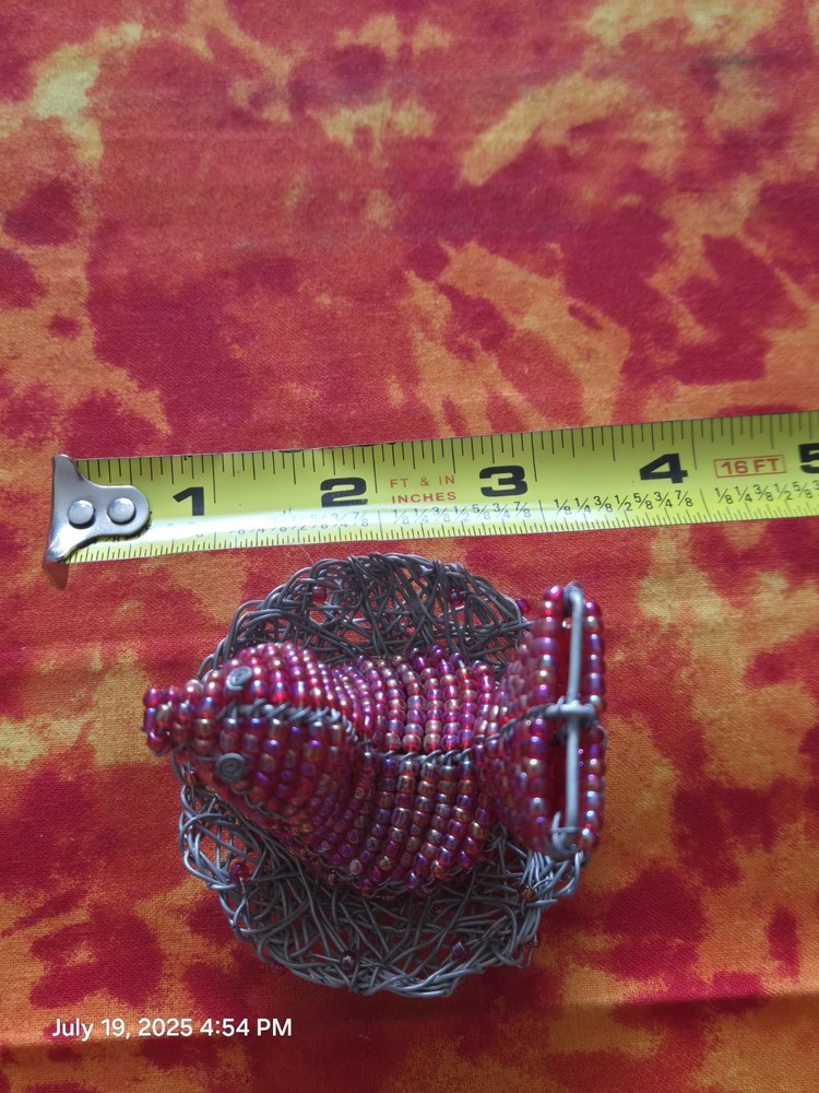 Handmade Beaded Bird In Nest