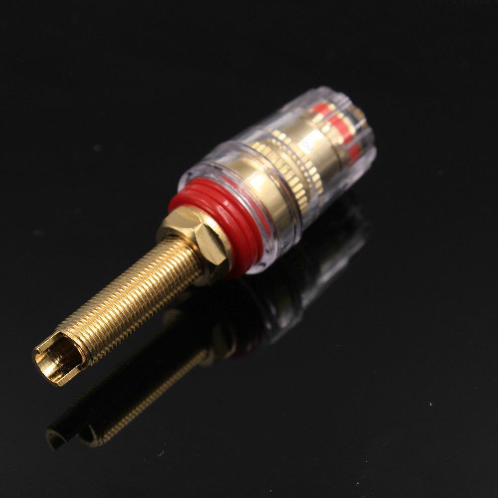 2 Pcs Audio Speaker Binding Post Long Thread Terminal Banana Plug Gold Plated
