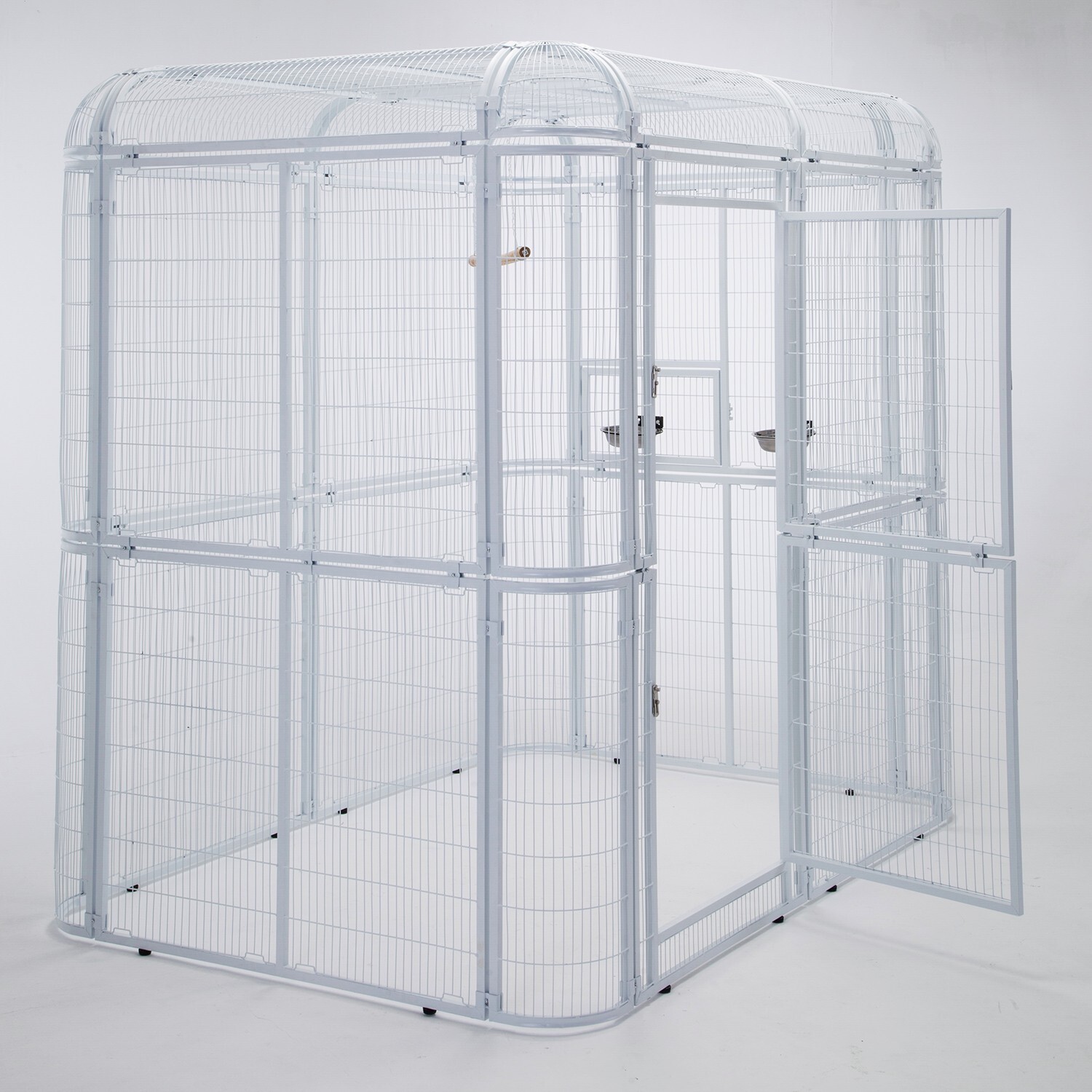 80" Large Walk In Iron Flight Bird Cage Parrot Macaw Finch Outdoor Aviary White