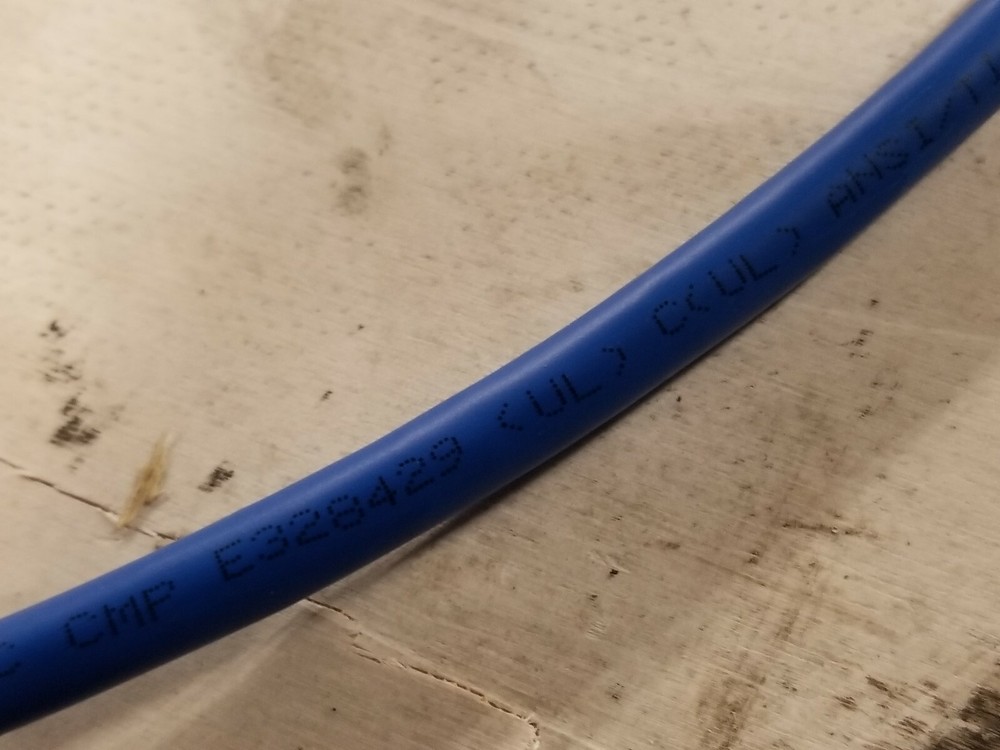 Vertical Cable CAT6A F/UTP High Grade 10G Network Cable CMP Plenum Blue /50ft