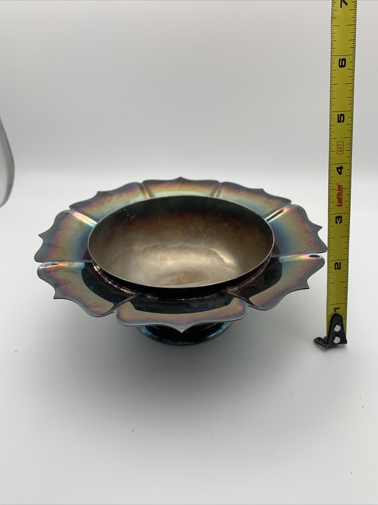 Vintage LUNT Silverplate Footed Dish Bowl 7” Wide And 2.5” Tall