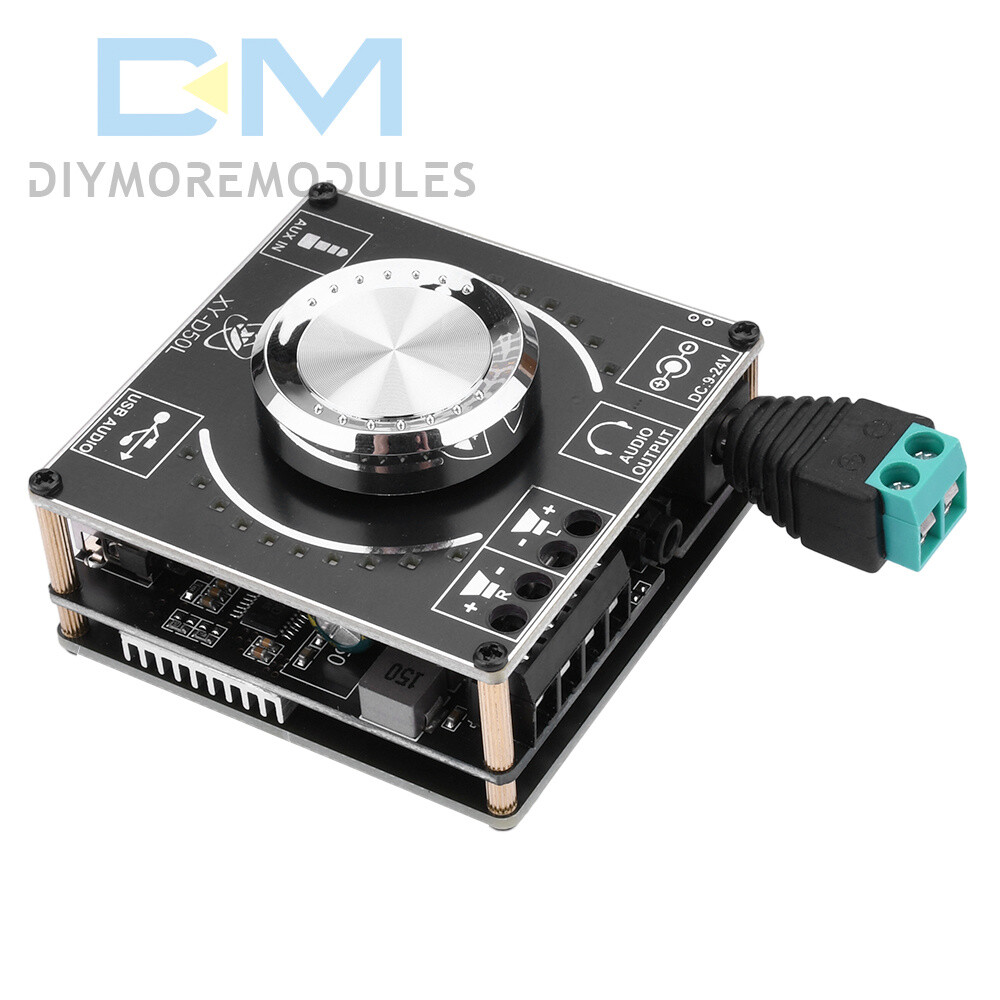 Bluetooth 5.1 D50L Stereo Digital Power Audio Amplifier Board+Light APP Control
