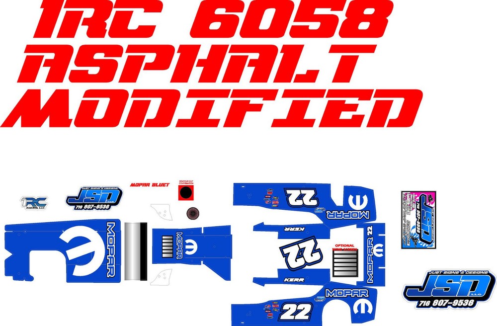 1RC ASPHALT MODIFIED 1RC6058  WRAP MOPAR  THEME 1X18 SCALE