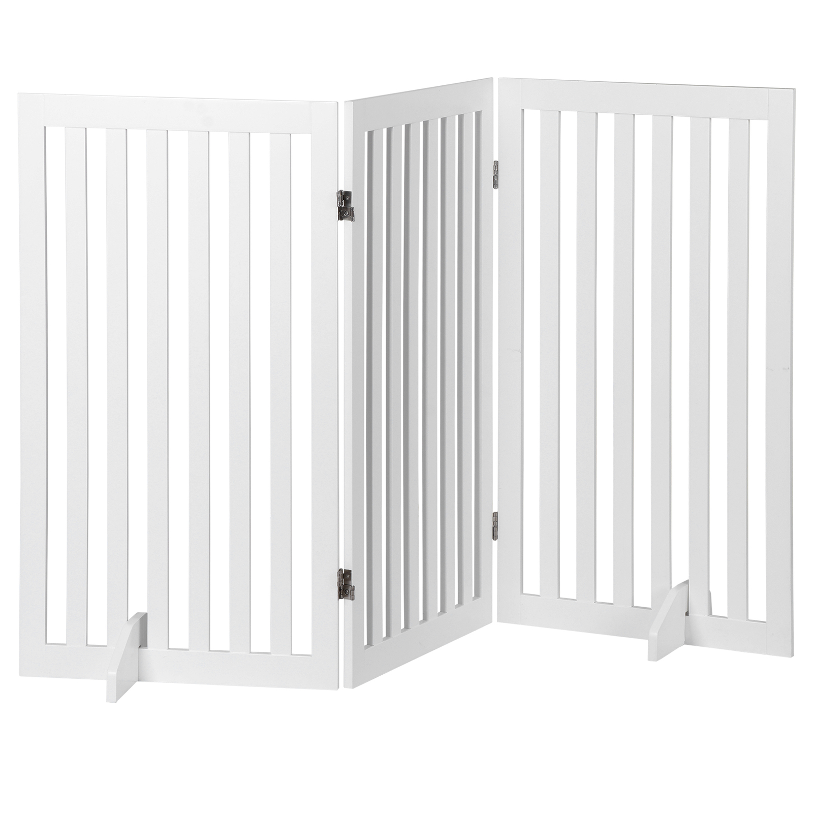 36'' H Foldable Pet Dog Gate Freestanding Dog Carrier for Doorway Indoor White