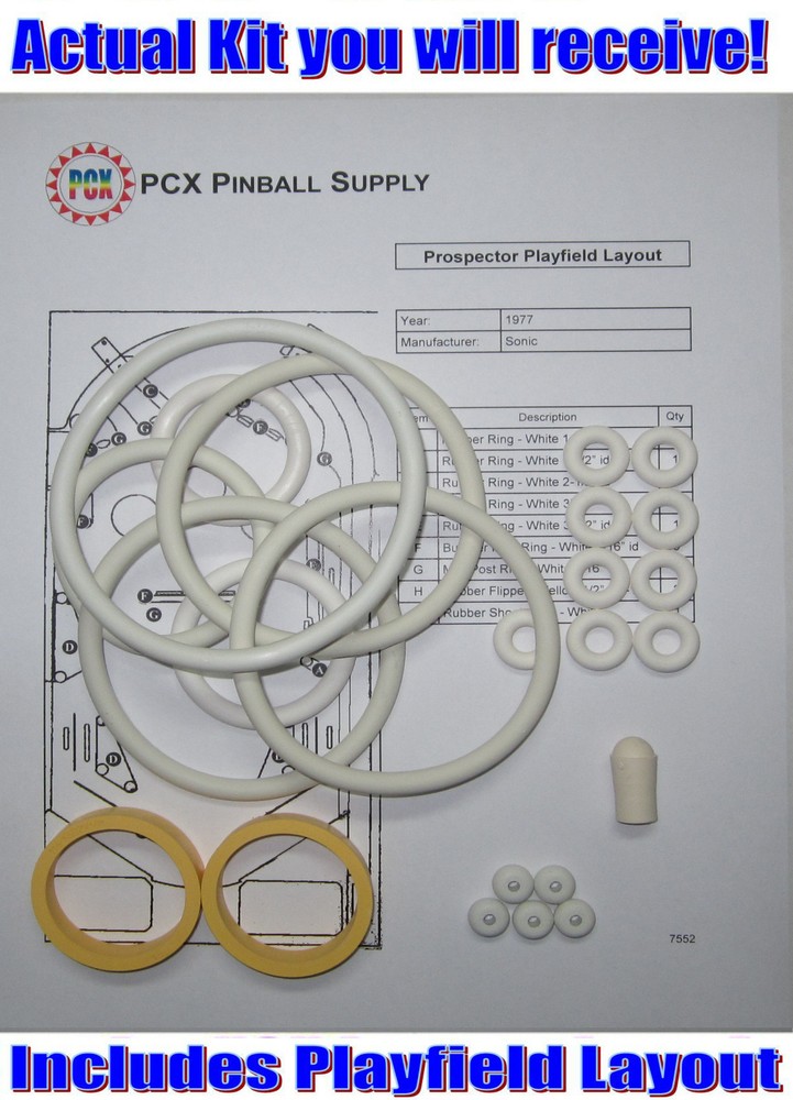 1977 Sonic Prospector Pinball Rubber Ring Kit