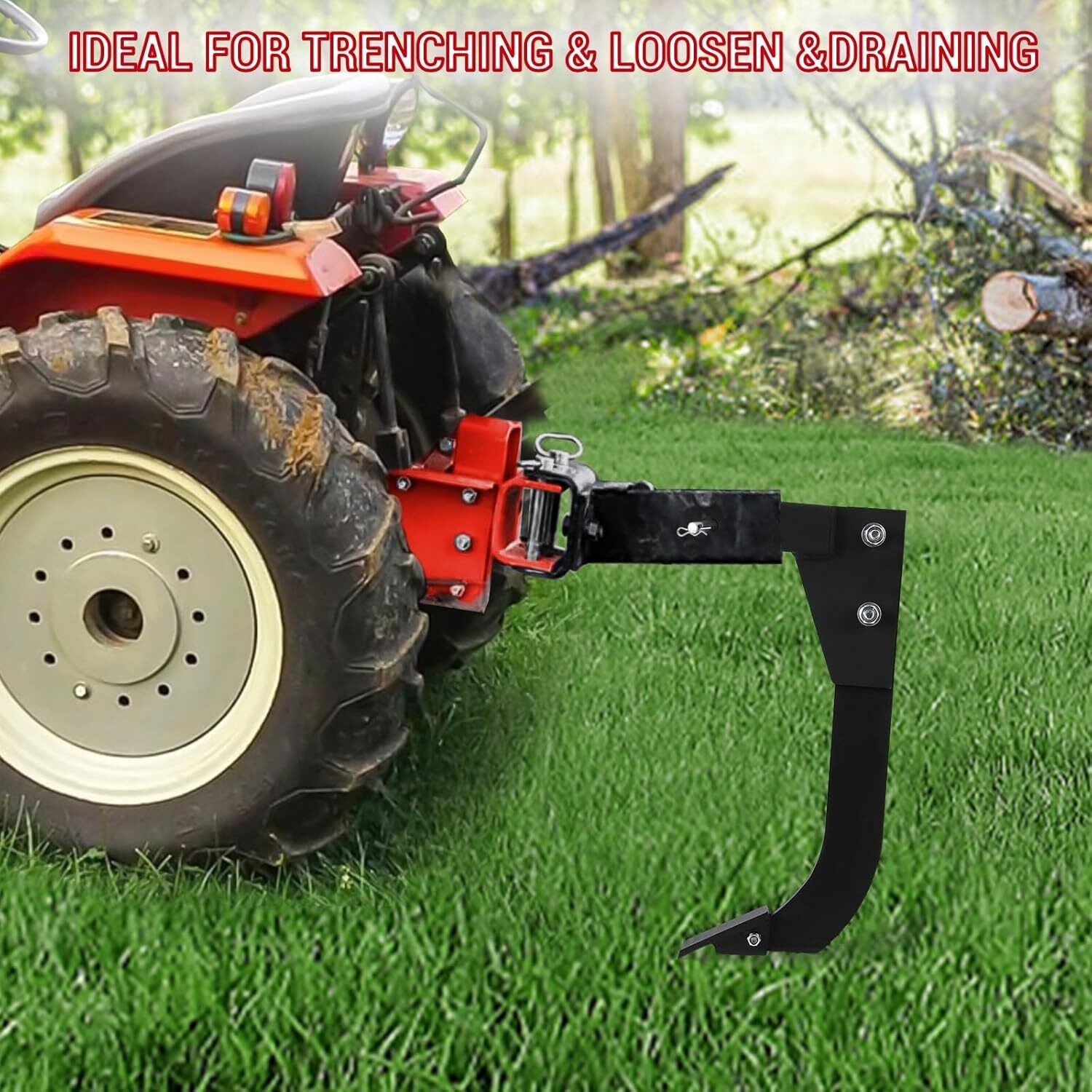 18'' Shank Middle Buster Plow Hitch Mounted Ripper w/ 2" Receiver for ATVs/UTVs