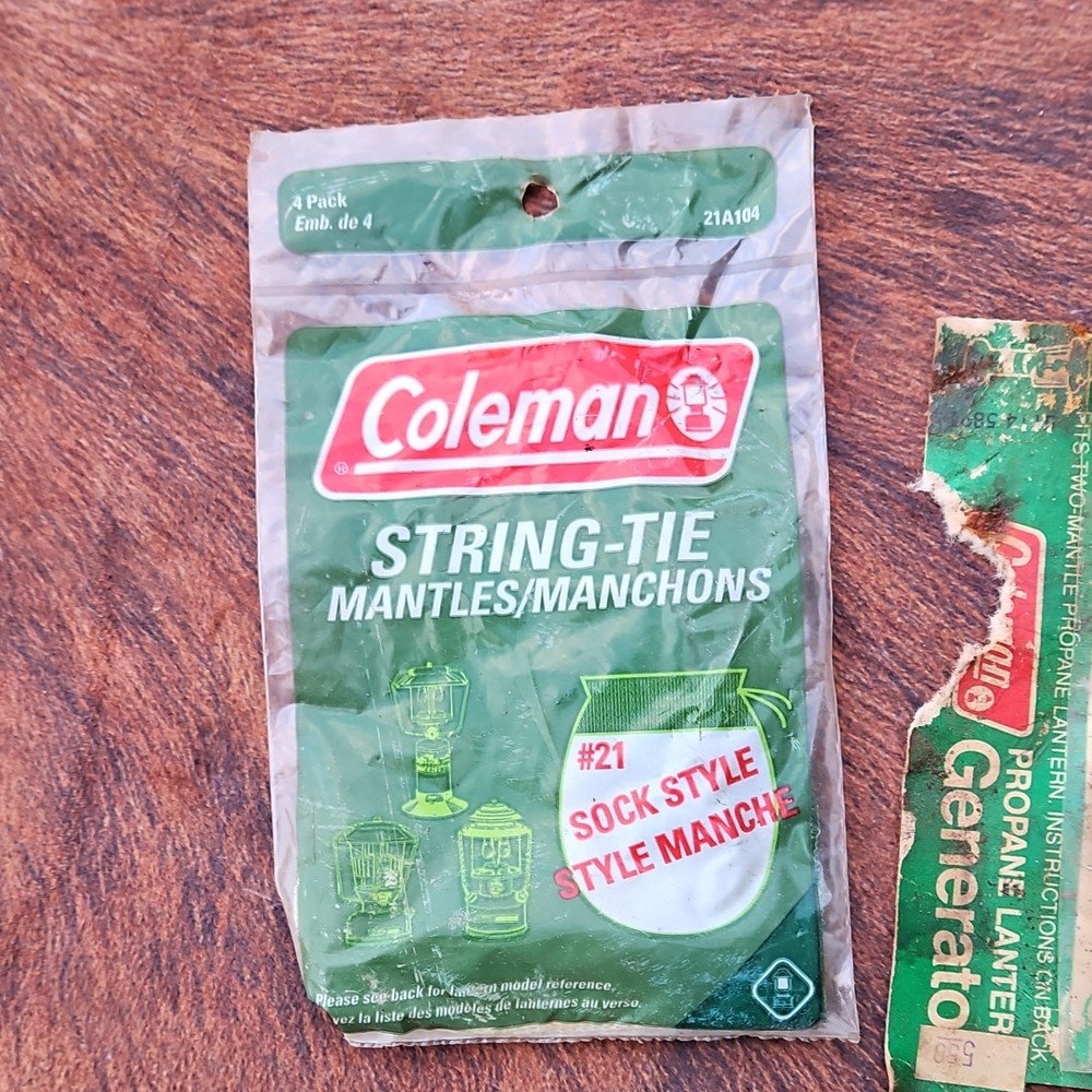 Coleman String-Tie Mantles #21 Sock Style & Propane Lantern Generator