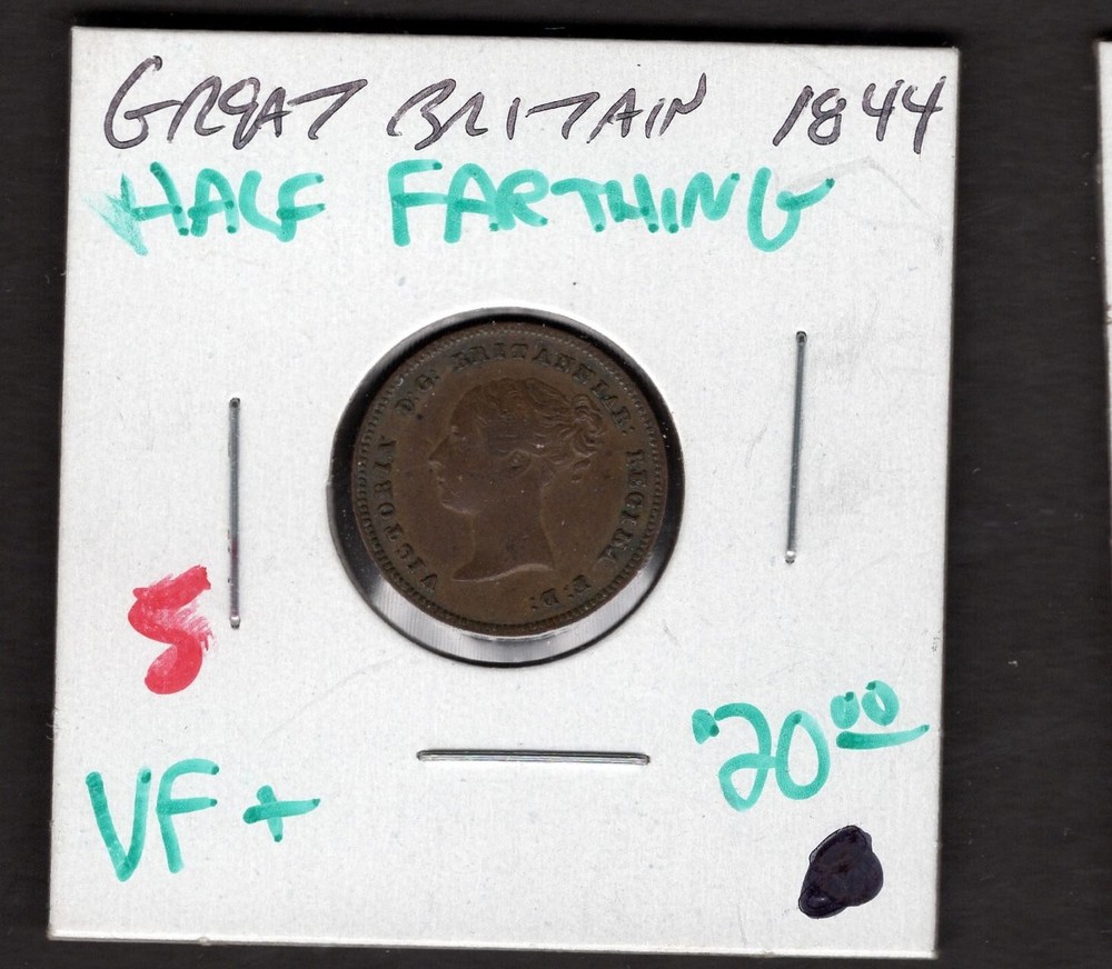 1844 Great Britain Model Half Farthing-VF+
