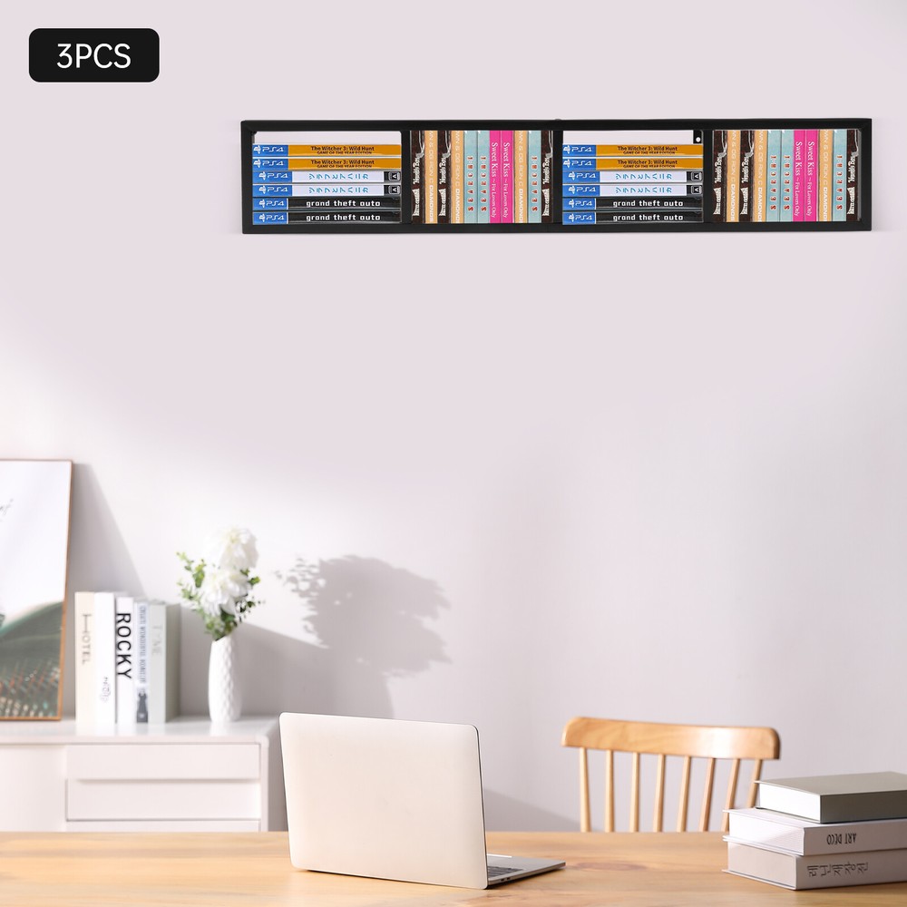3*Stand Organizer CD Wall Mount Rack DVD Holder Media Storage Disk Case Display