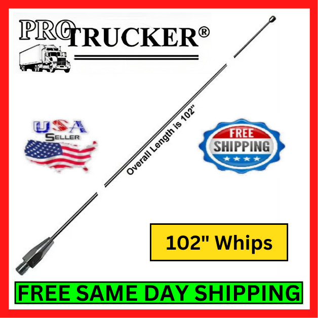 Pro Trucker 102SSWA 102" Inch CB Ham Radio Antenna Stainless Steel Whip