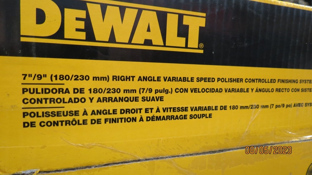 DEWALT DWP849X 7"/9" RIGHT ANGLE VS POLISHER CONTROLLED FINISH SYSTEM SOFT START