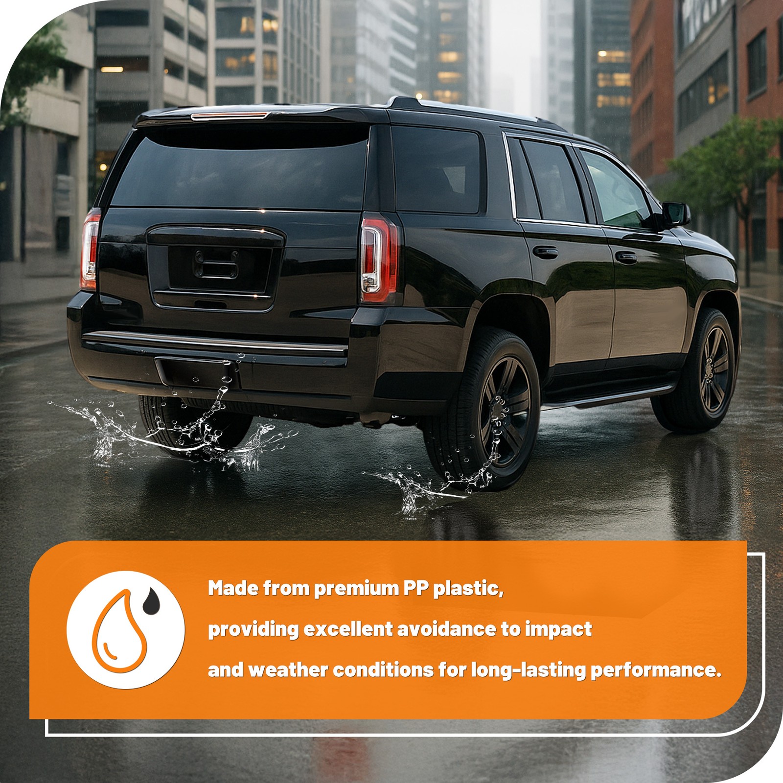 Painted Rear Trailer Hitch Tow Cover Panel Gloss Black For GMC Yukon XL 2015-20