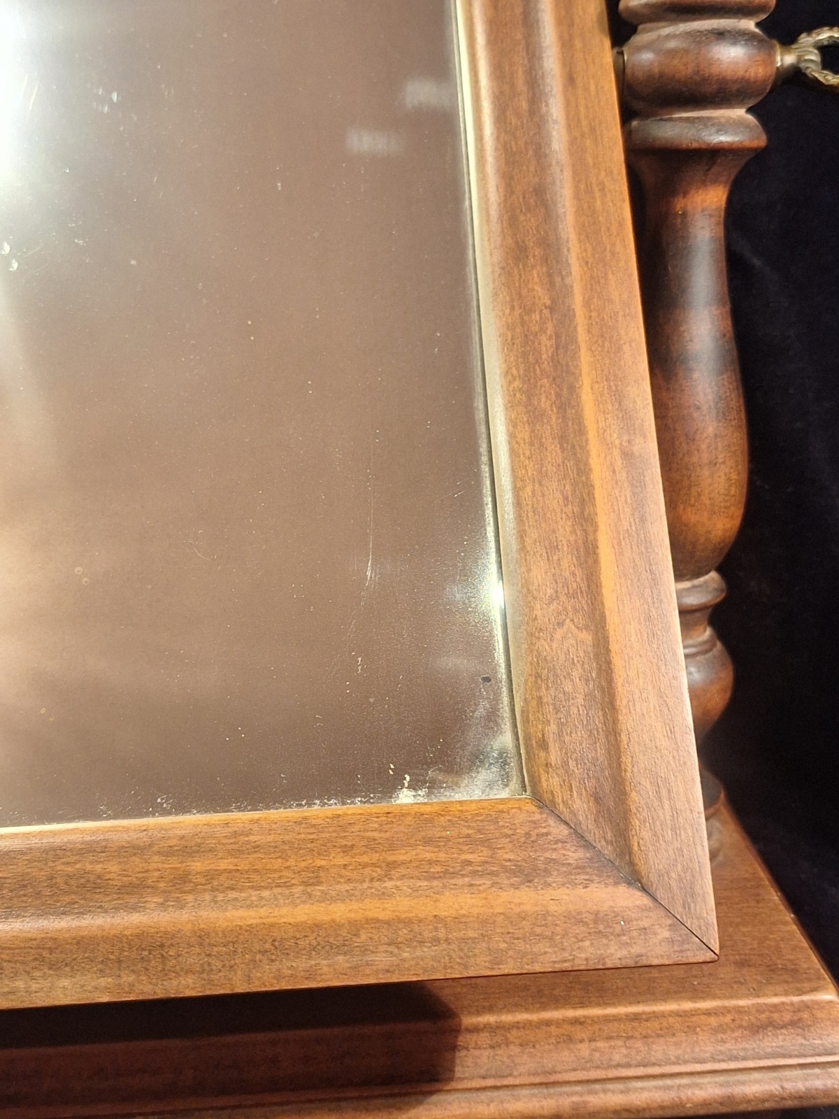 Antique Wood Tabletop Vanity Dressing Table Swivel Mirror by Schulze & Van Stee