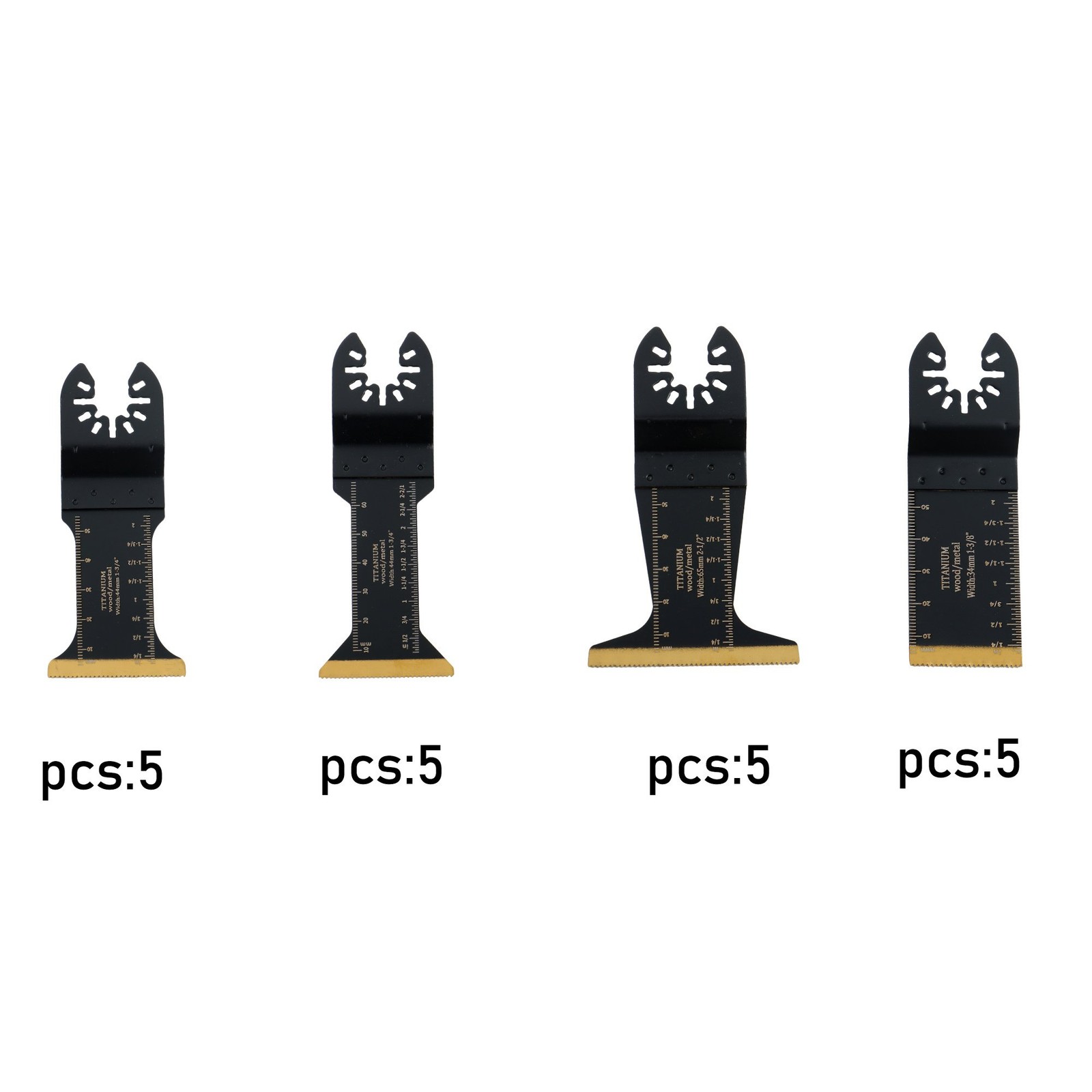 20 PCS Titanium Oscillating Tool Blades Metal Cutting Universal Multitool Blades