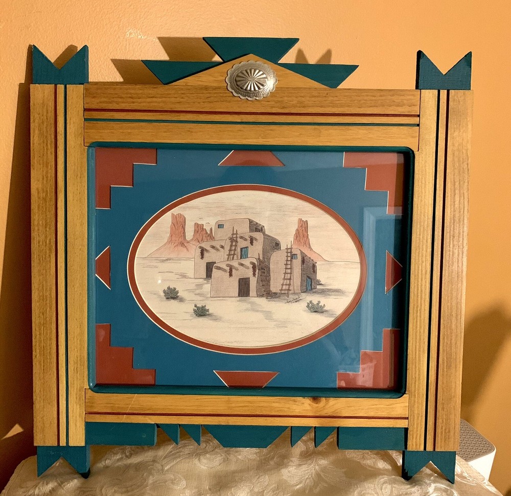 Benjamin David, Matted Framed Signed Southwestern Art Print & Southwestern Frame