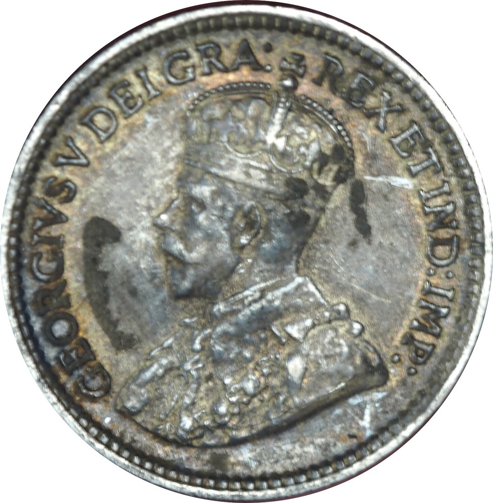 1919 Canada 5 Cents Silver XF/AU Condition