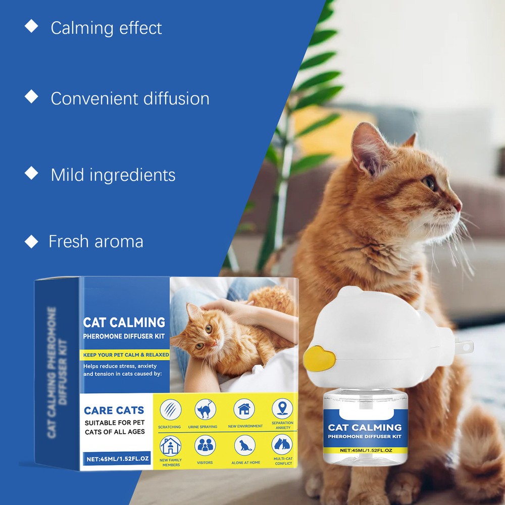 1 Set Cat Calming Diffuser Refill Cat Pheromones, Anxiety&Stress Relief