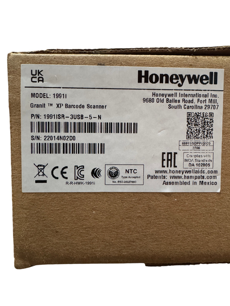 Honeywell 1991ISR-3USB-5-N Wireless Barcode Reader Scanner