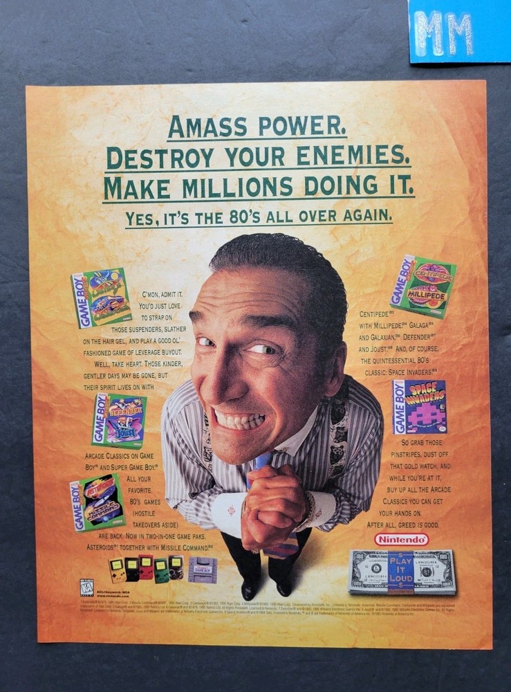 Game Boy Arcade Classics Games Promo Print Advertisement 1995