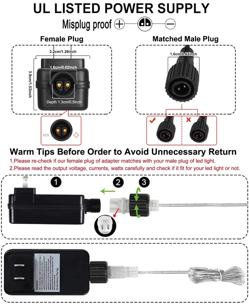 12V 18W Class 2 Power Supply LED Transformer Replacement Yard Inflatable Adapter