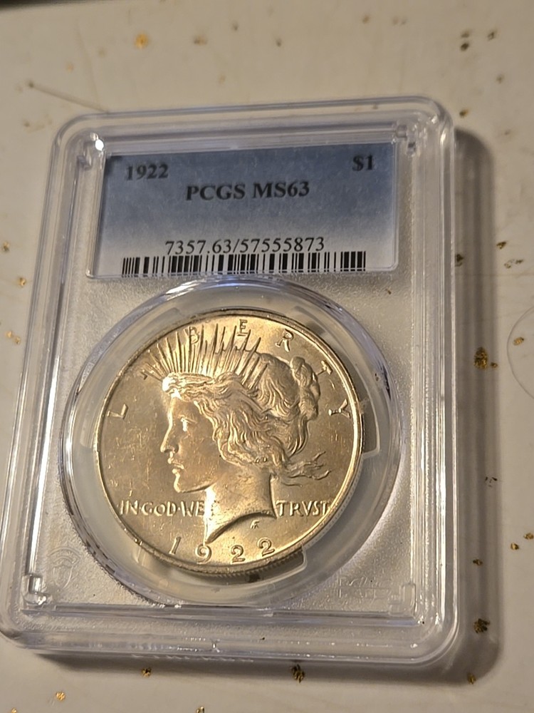 1922 $1 Peace Silver Dollar PCGS MS63