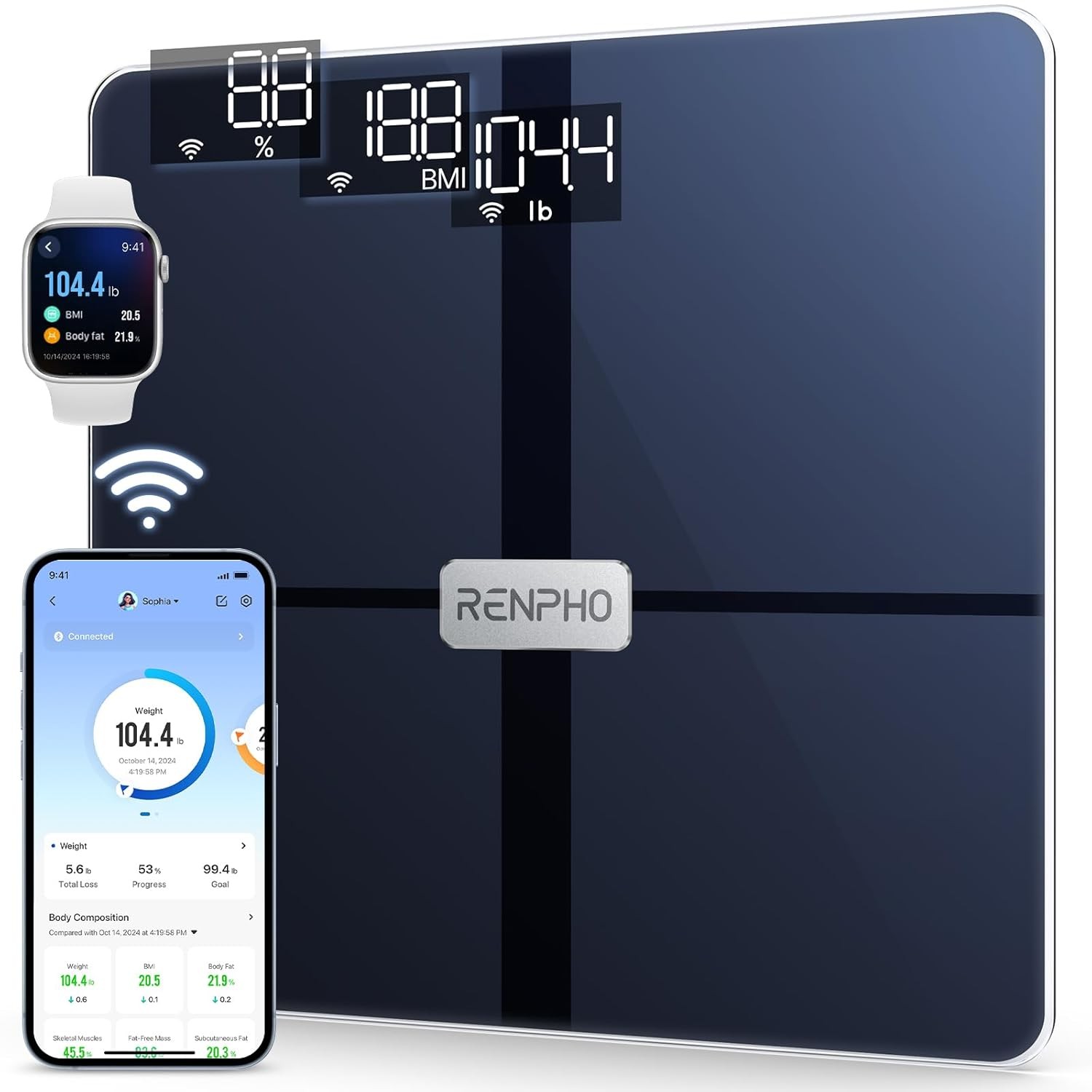 RENPHO Elis Aspire Smart Body Scale - Wifi Connectable - ITO Coating - 13 Metric
