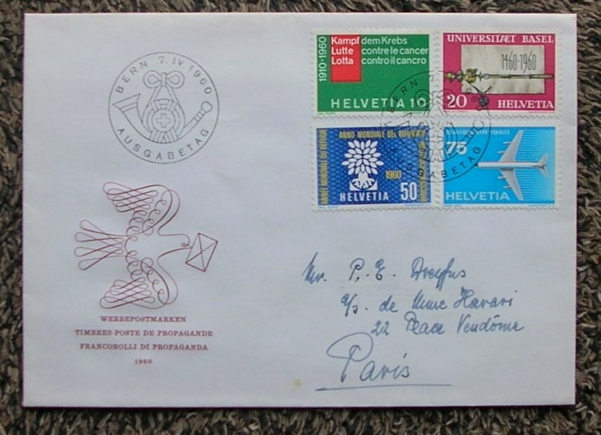 FDC Switzerland 1960 Propaganda Set