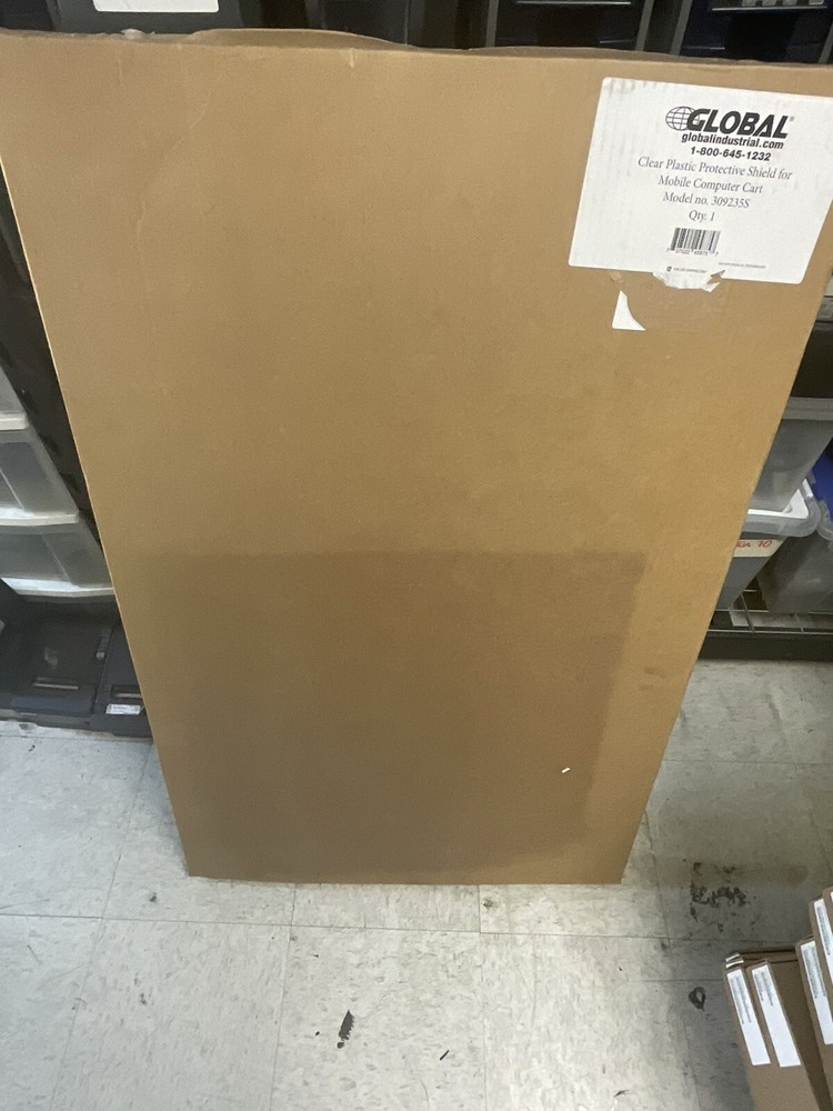 Global Industrial Clear Plastic Protective Shield Mobile Computer PCCart/JUA1051