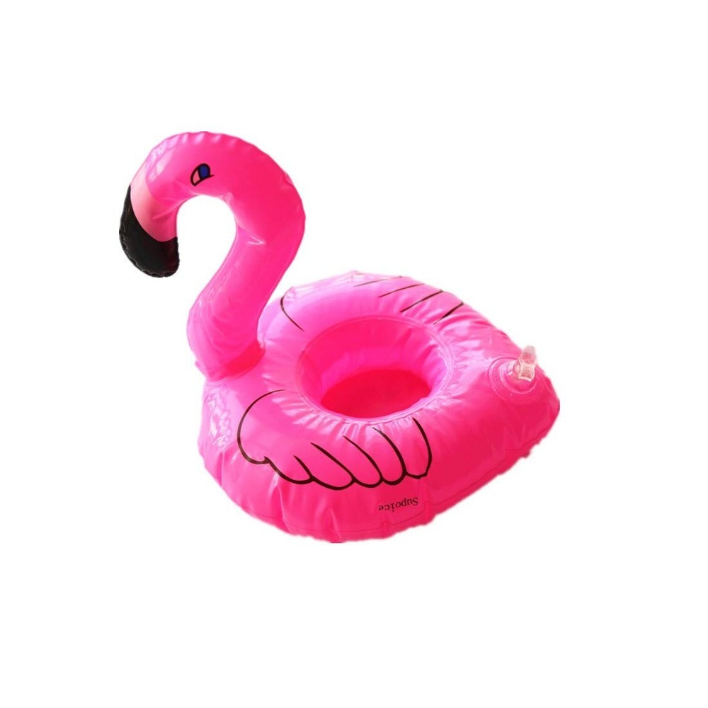 Inflatable Floating Flamingo Drink Holder 12 Pack Swimming Pool Float Coaster...