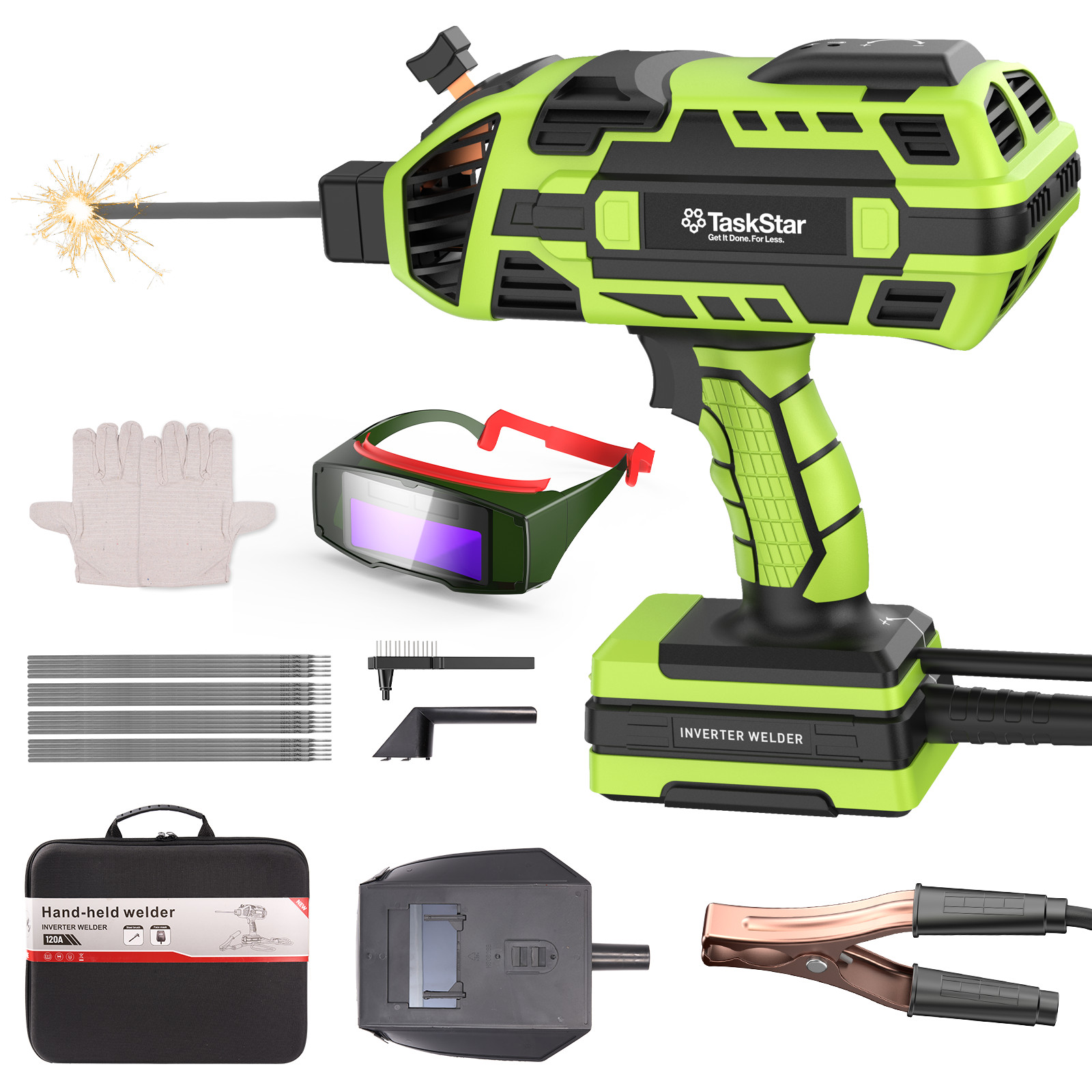 6Gears Handheld Welding Gun Machine IGBT Inverter Arc Welder for 3/32"-1/8" Rods