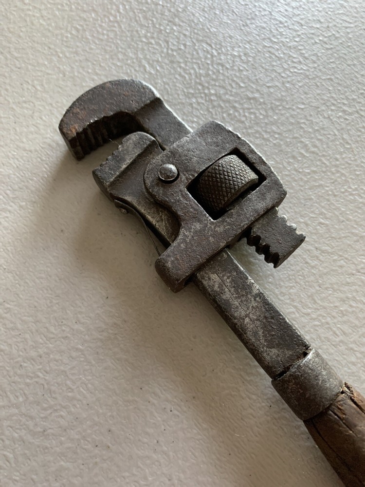 Antique Wood Handle Adjustable 7” Wrench