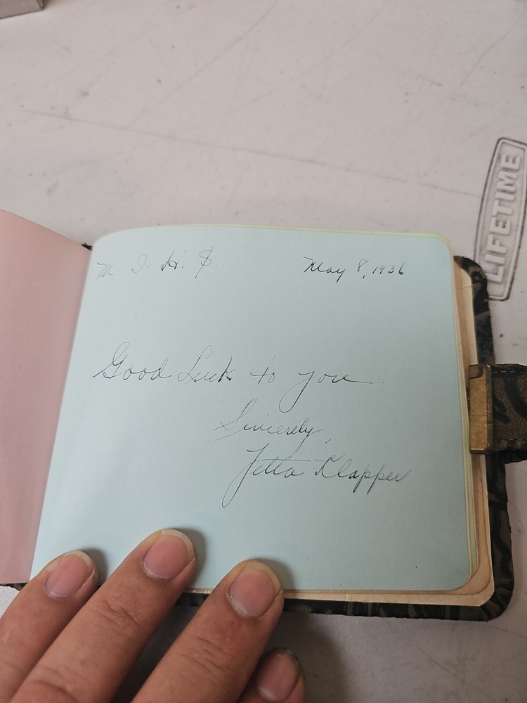 Gross 1936 School Autographs Memory Genuine Leather Book
