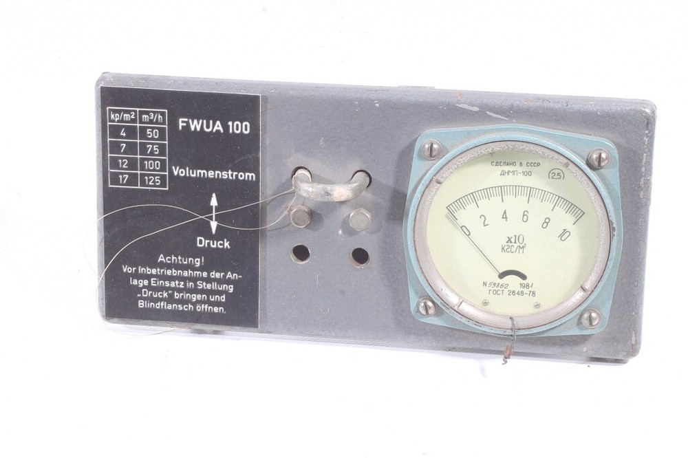 Old Russian Measuring Device FWUA 100 Analog Flow Meter