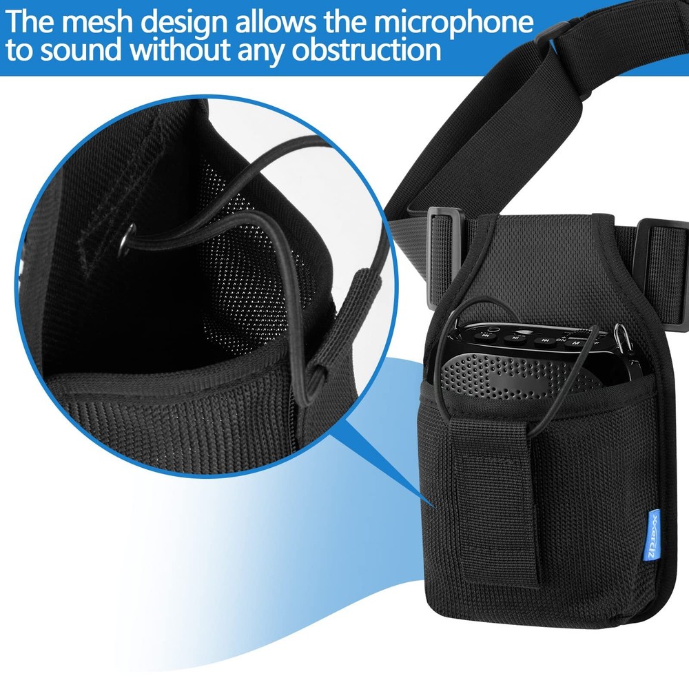 Mic Belt Microphone Belt with Adjustable Nylon Strap Microphone Transmitter C...