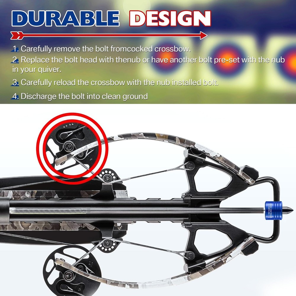 Feekoon 2 Pack Crossbow Bolt Decocking Head, Point Blue