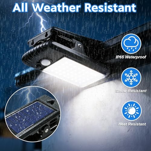 Solar Motion Sensor Clip-On Fence Lights Outdoor, 4 Pack Security 4 pack
