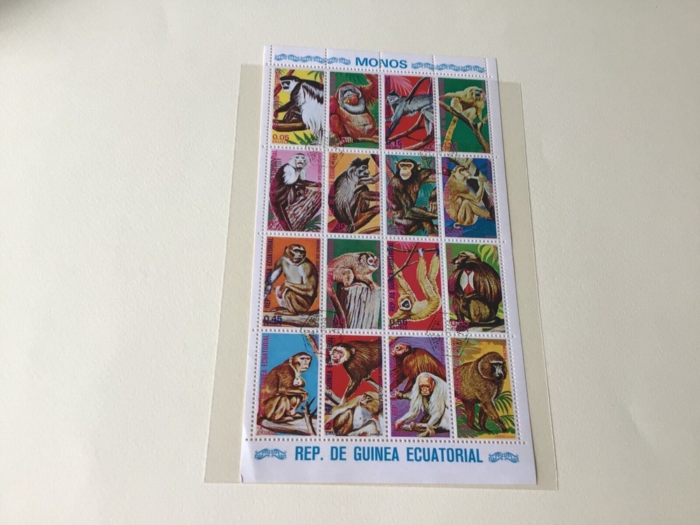 Rep De Guinea Equatorial Monkey  stamps sheet Ref 54395