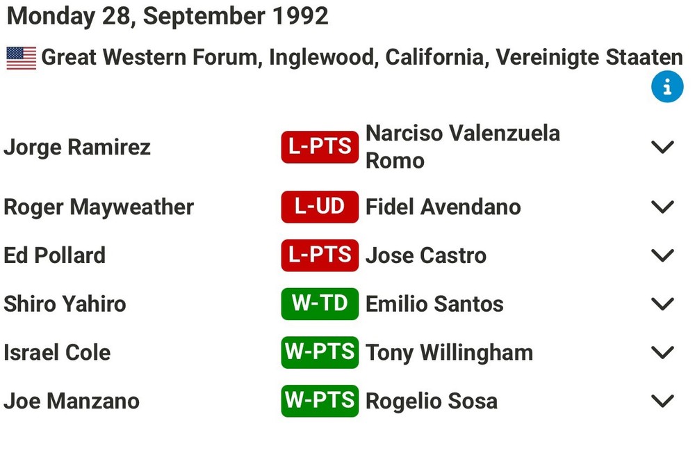 Boxing Program Roger ‘The Black Mamba’ Mayweather • Sept 1992