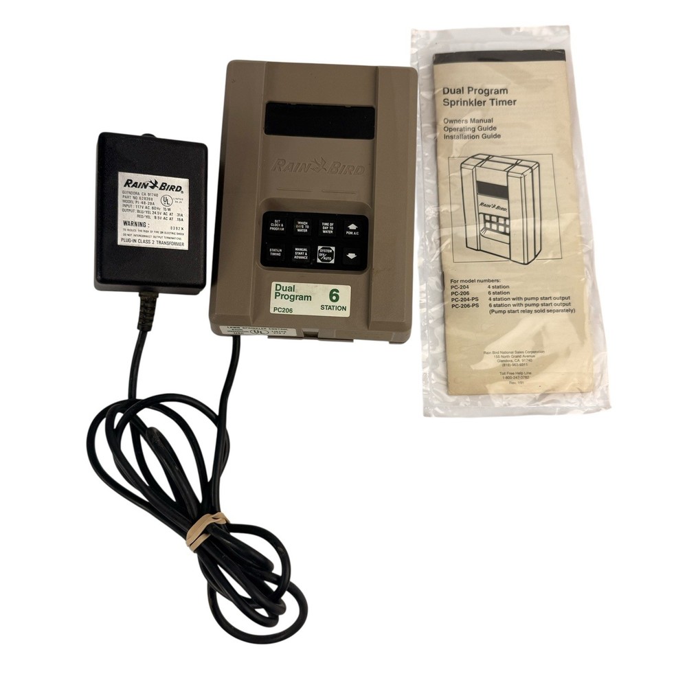 Rain Bird 6 Station Dual Program Digital Sprinkler Timer PC206 Instructions