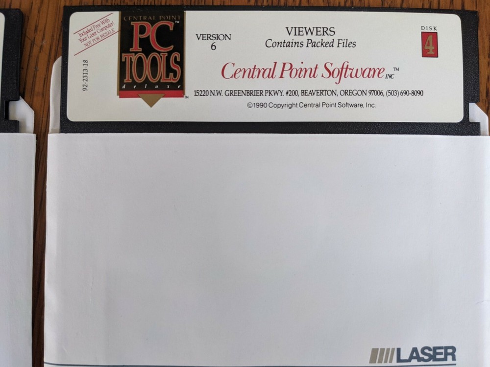 Laser Computer Central Point Software PC Tools Deluxe 6.0 for IBM - 6 DISK SET