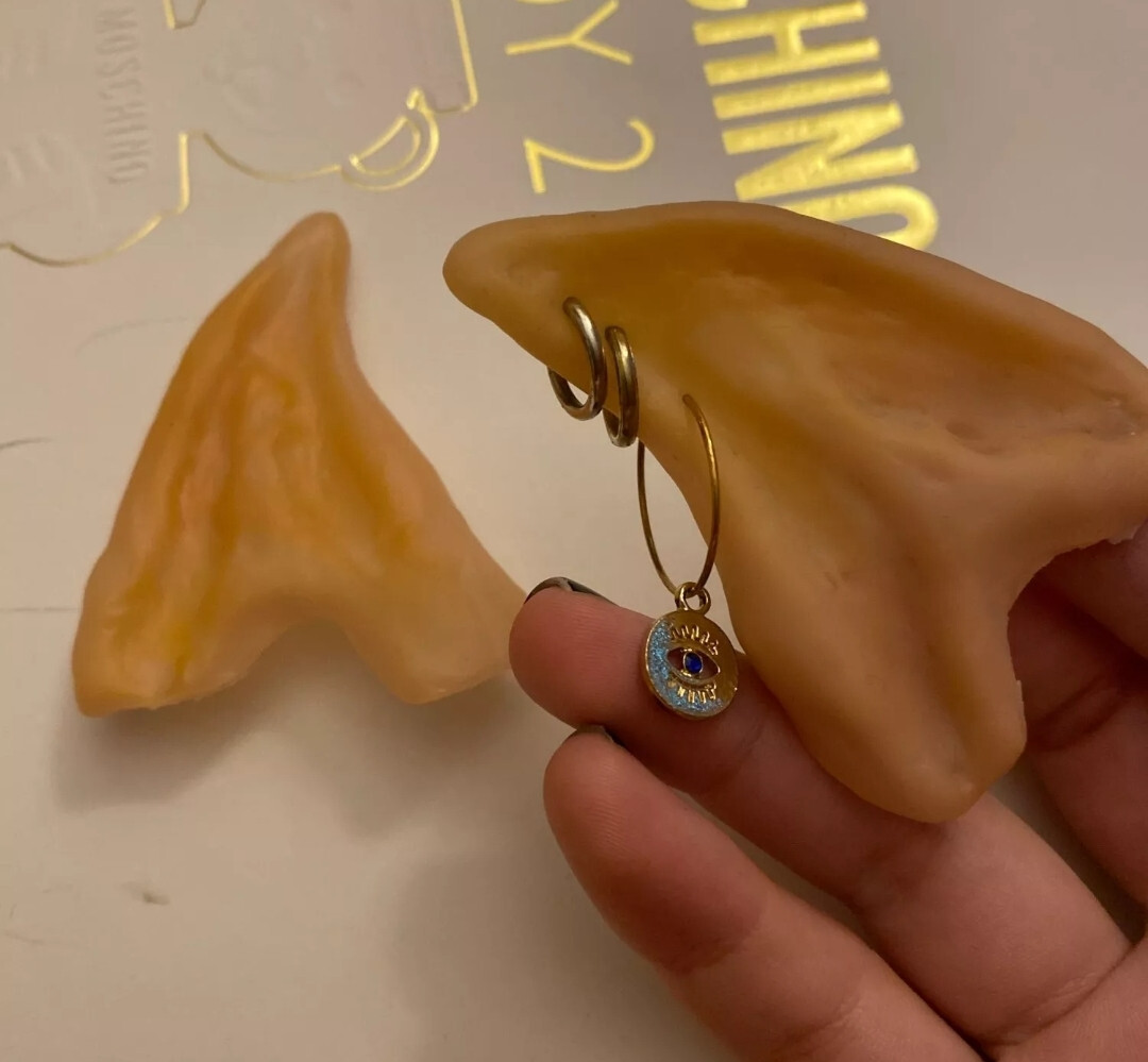 Elf Ears Fairy Cosplay Prosthetic Pair Tan Pale Brown New