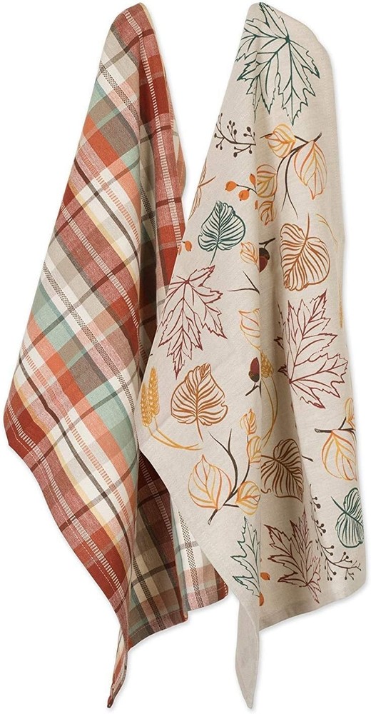 Fall Basics Kitchen Dishtowel Collection Printed & Plaid Fall Dish Towel Set