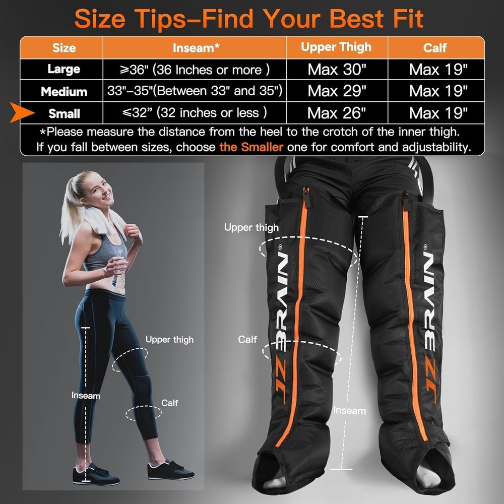 JZBRAIN Sequential Air Compression Professional Full Leg Compression Boots