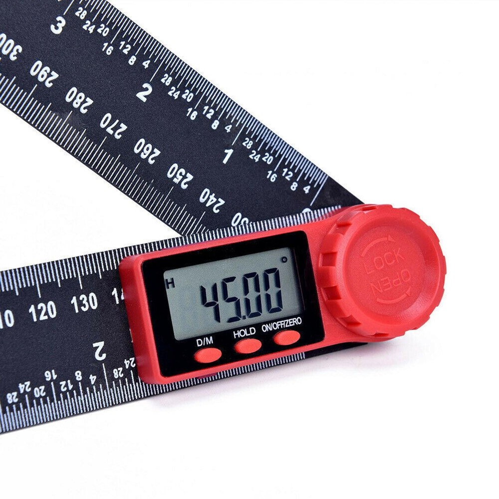 LCD Digital Display 200mm 0-360° Angle Finder Ruler Protractor Measure Meter